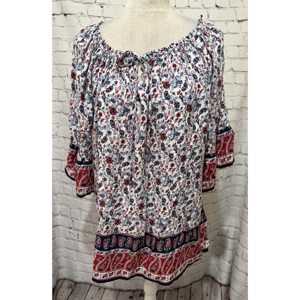 Westport Top Bohemian-style peasant Boho Rayon Blouse Plus Size 1X